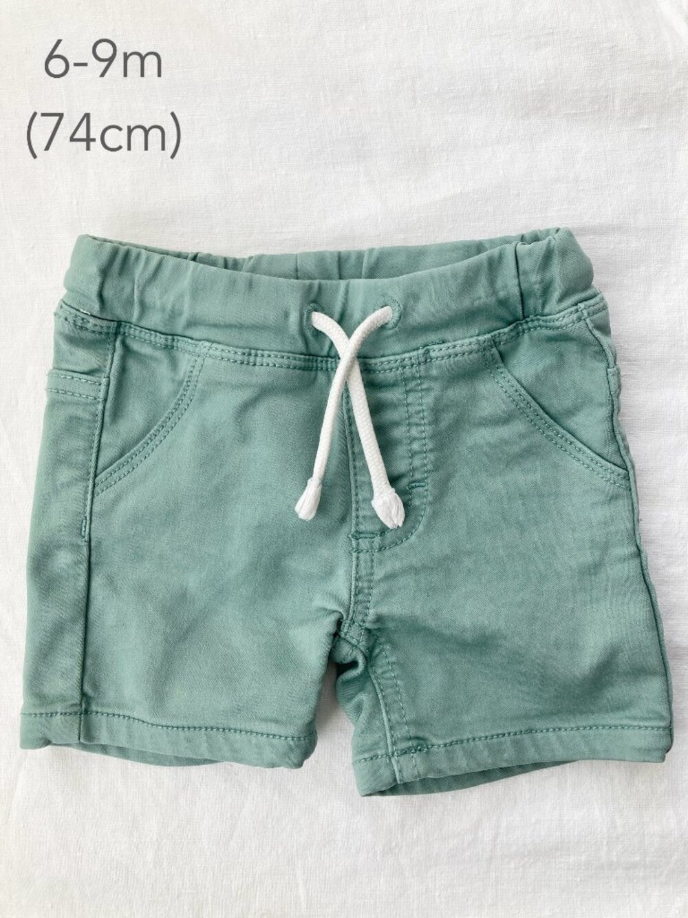 🪴5/$30 Noppies 6-9 Months Baby Green Stretch Shorts Summer Beach